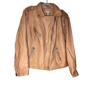 Chico's dusty pink vegan‎ leather jacket